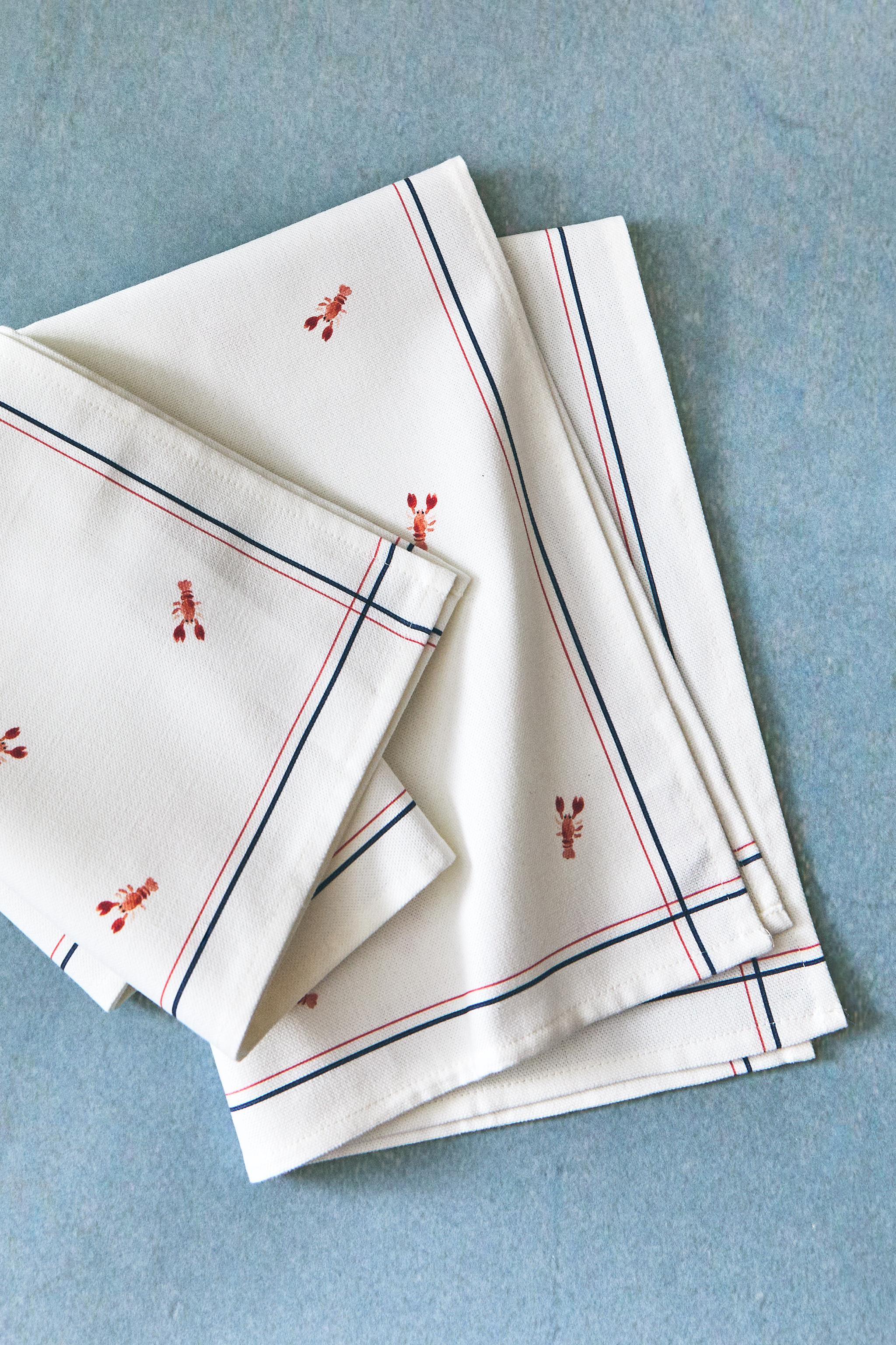 SET OF LOBSTER COTTON KITCHEN TOWELS (SET OF 2)